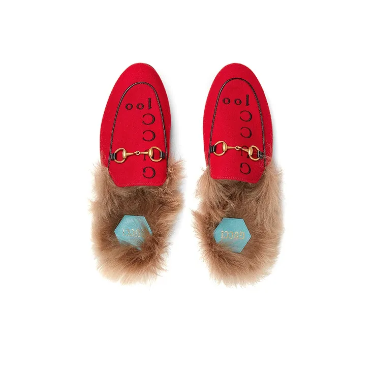 GUCCI 2015 Re Edition Princetown Closed Toe Slippers Women's Red-2