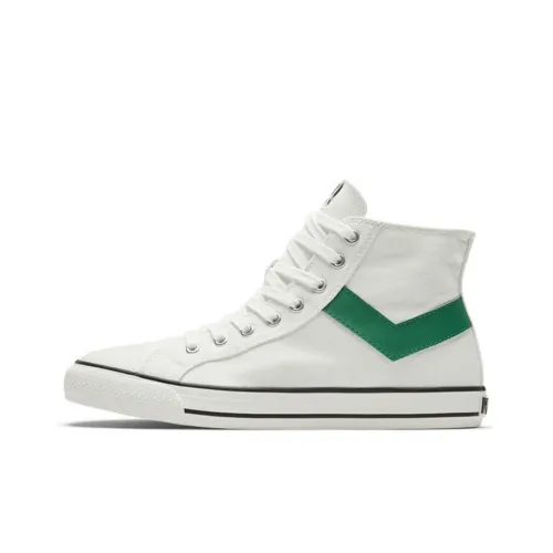 Pony Canvas Shoes Women's High-Top White Green