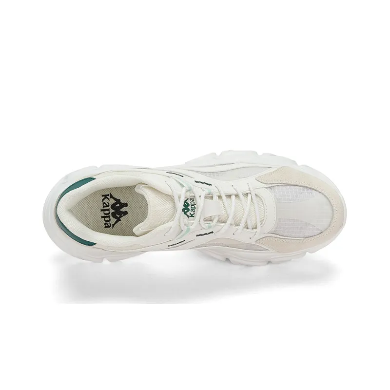 Kappa Anti-Slip Wear-Resistant Low-Top Chunky Sneakers Unisex White Gray-4
