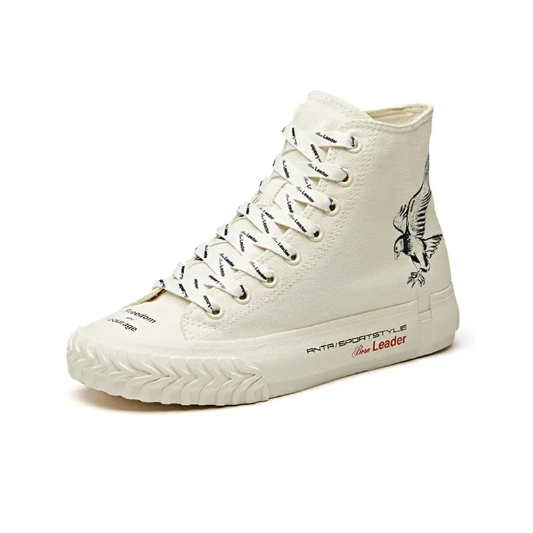 ANTA X Robert Geller Life Series Sneakers Canvas High 'Eagle White Black' Women's-1
