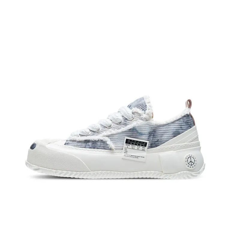 VESSEL G.O.P. 2.0 Marshmallow Lows Corduroy Gray Tie Dye Cotton Candy Low Top Canvas Shoes Unisex White Gray-0