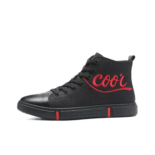 YEDANI High-Top Canvas Shoes 3.5cm Men's Black