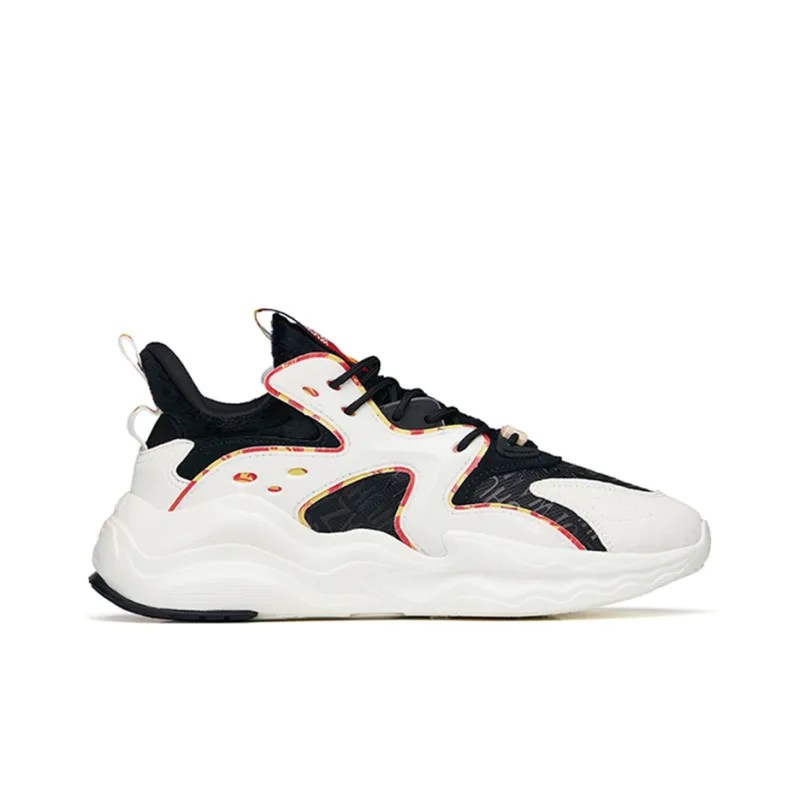 My King Mansleep X ANTA Life Collection Chunky Sneakers Men Low-Top Black/White/Red-1
