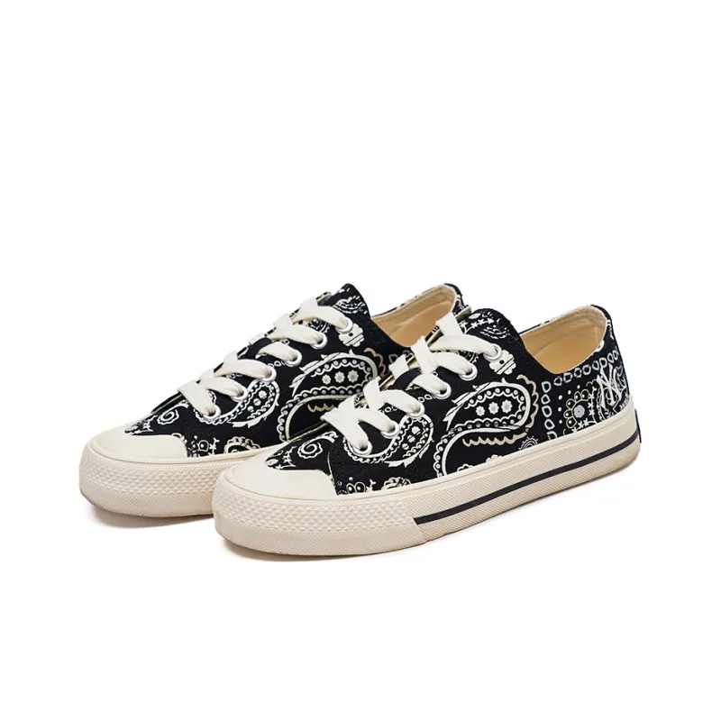 MLB Playball Canvas Shoes Unisex Low Top Black/White-2