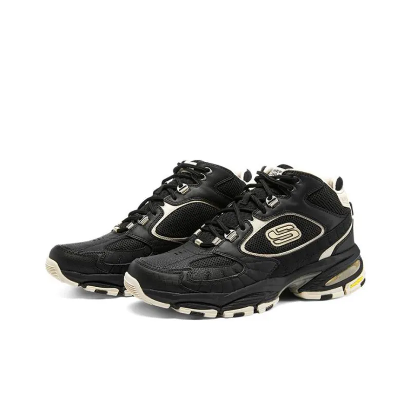 Skechers Vigor 3.0 Cushioning Anti Slip And Wear Resistant Mid Top Chunky Sneakers Men's Black White-2
