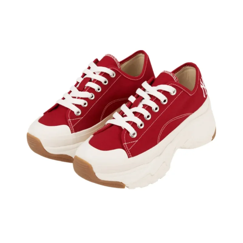 MLB Chunky High Low New York Yanker Anti Slip Wear Resistant Low Top Chunky Sneakers Unisex Red-1