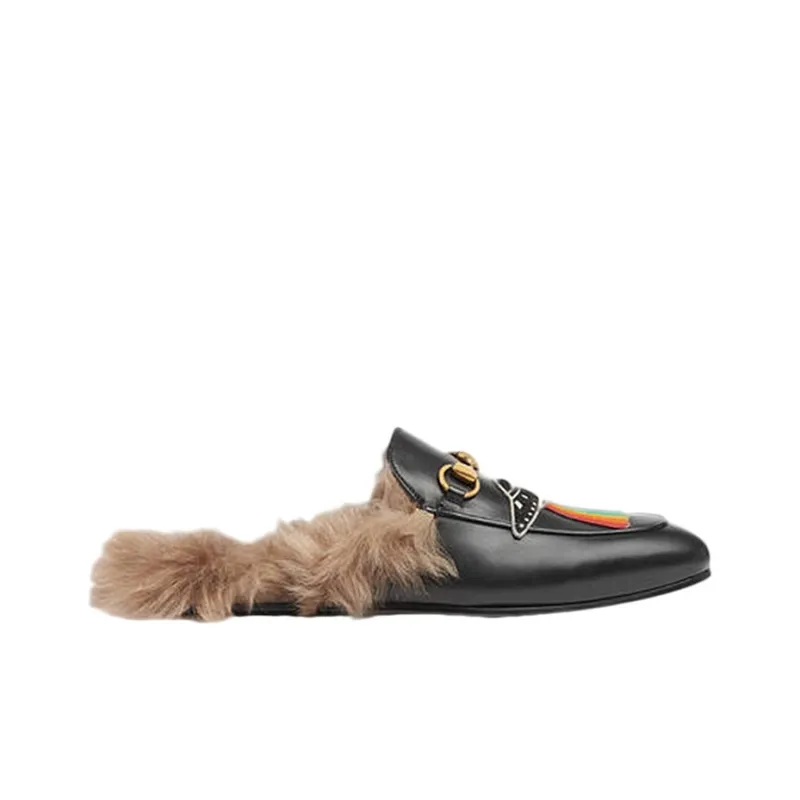 GUCCI Princetown Wrap-toe Slippers Women's Black-1
