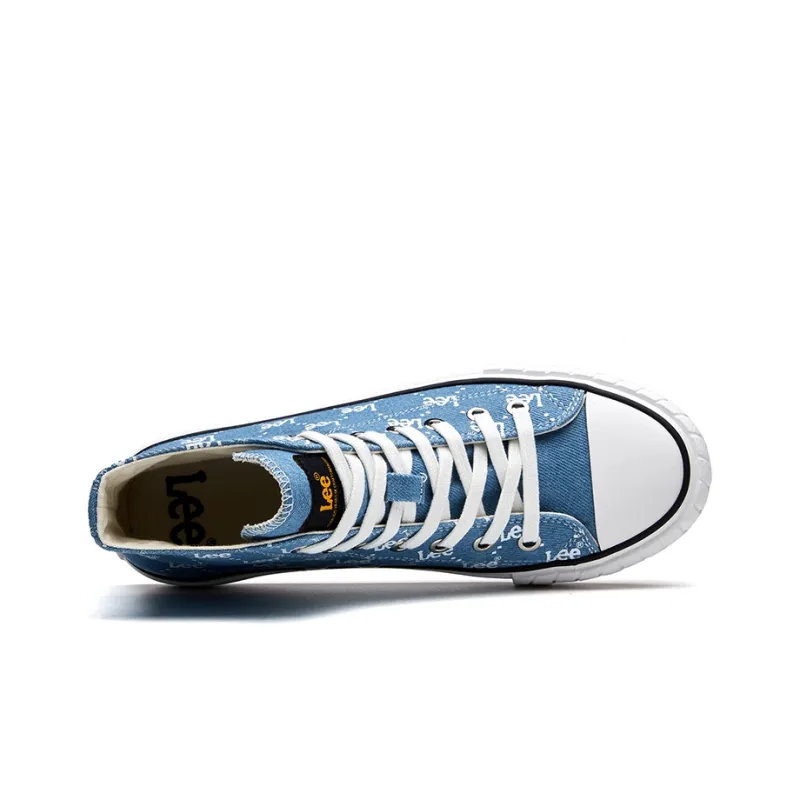 Lee Height Increasing Lightweight Breathable High Top Canvas Shoes Unisex Baby Blue-2