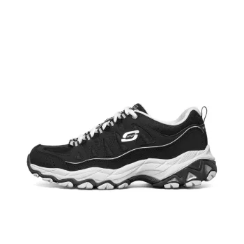 Skechers D Lites Low Top Daddy Shoes Black/White Women's