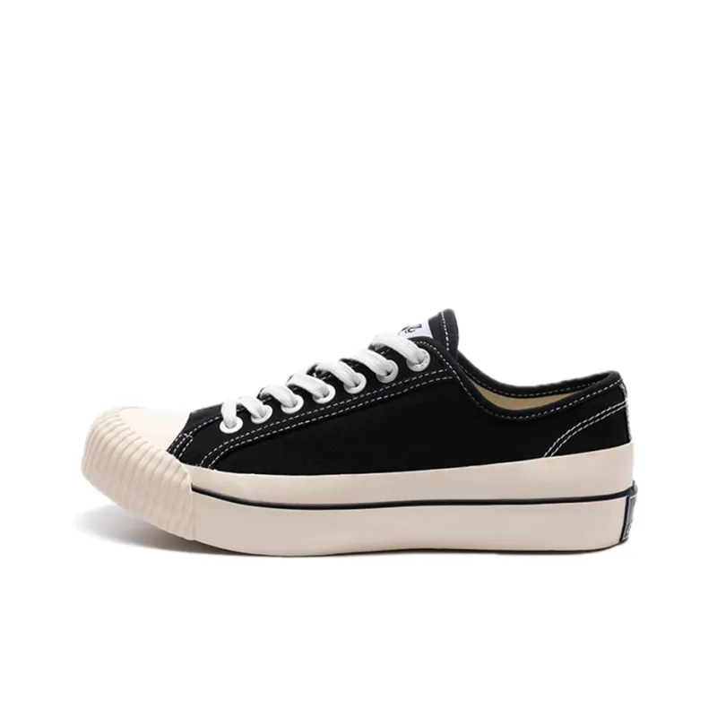 Excelsior Canvas Shoes Unisex Low Top Obsidian Black/White-0