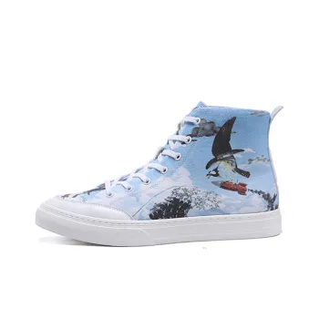 YEDANI High-Top Canvas Shoes Men's Blue White Base