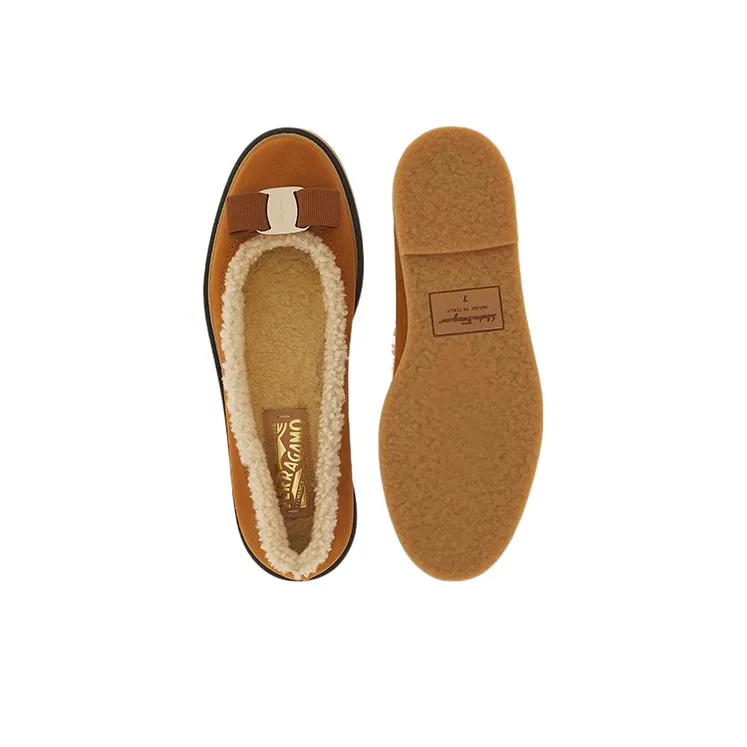 FERRAGAMO Varina Casual Single Shoes Women's Camel-4