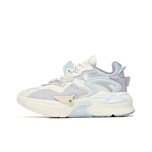 ANTA Life Collection Chunky Sneakers Women's Low-Top Ivory White/Light Sky Blue/Willow Fluff Purple