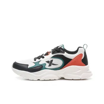 XTEP Chunky Sneakers Men Low Top Canvas White/Black/Velvet Pine