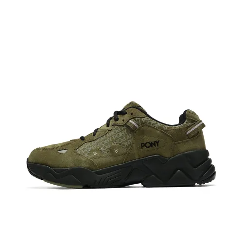 PONY Slip-Resistant Low-Top Chunky Sneakers Men's Dark Green
