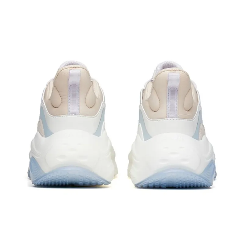 Anta Life Collection Cushioning Anti Slip And Wear Resistant Low Top Chunky Sneakers Women's White Purple-3