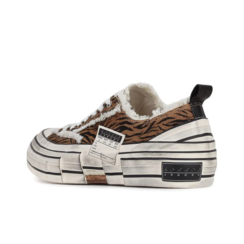 VESSEL G.o.p. Lows 'Tiger Print' Low Top Canvas Shoes Unisex Brown-2