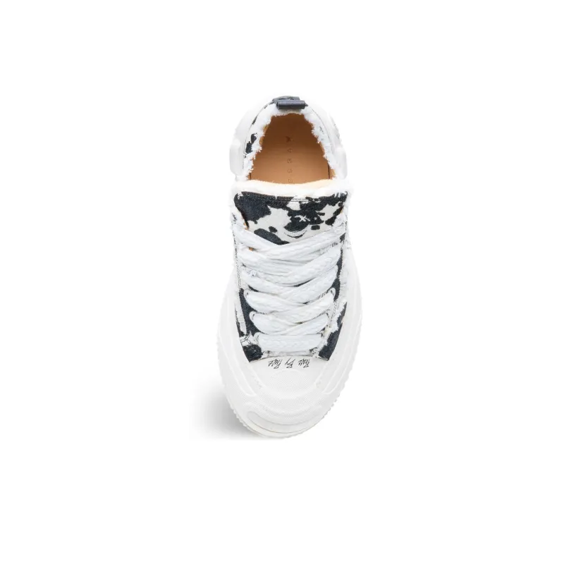 VESSEL G.O.P. 2.0 Marshmallow Lows Cow Print Low Top Canvas Shoes Unisex Black White-3