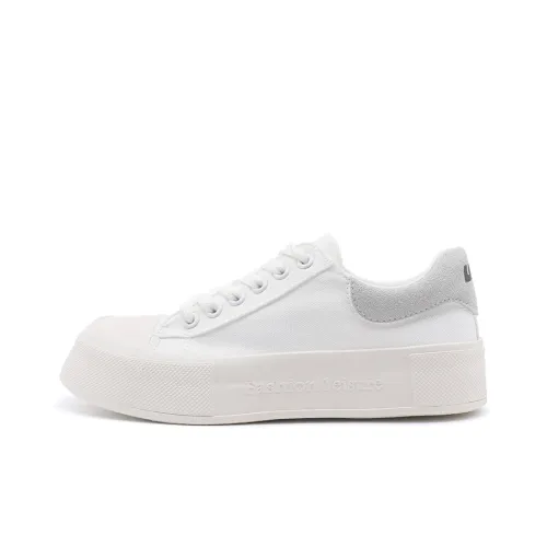 WARRIOR Canvas Shoes Women's Low-Top White/Gray