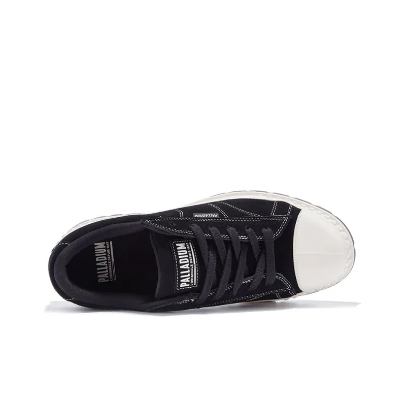 Palladium Pallashock90Sde Low Top Canvas Shoes Unisex Black Smoke White-2