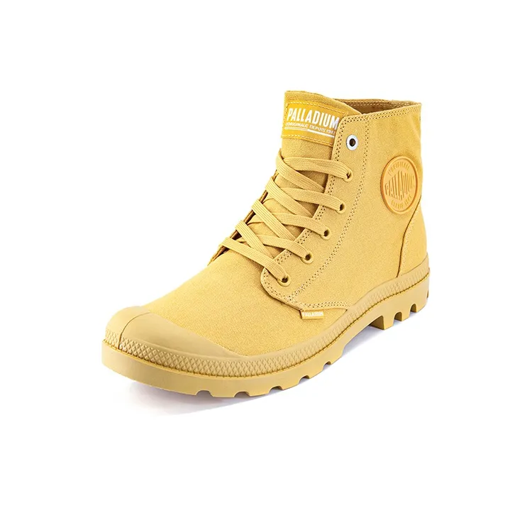 Palladium Mono Chrome Slip Resistant, Abrasion Resistant, Breathable High Top Canvas Shoes Unisex Yellow-1