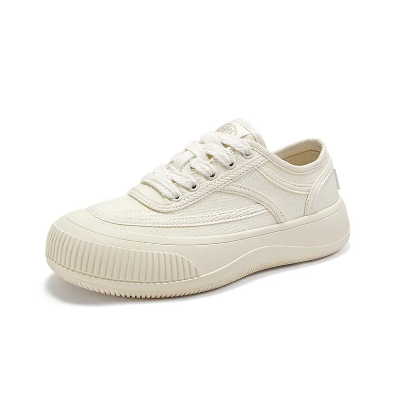 Feiyue Low-Top Platform Cookie Shoes Canvas Shoes Women's Beige-2