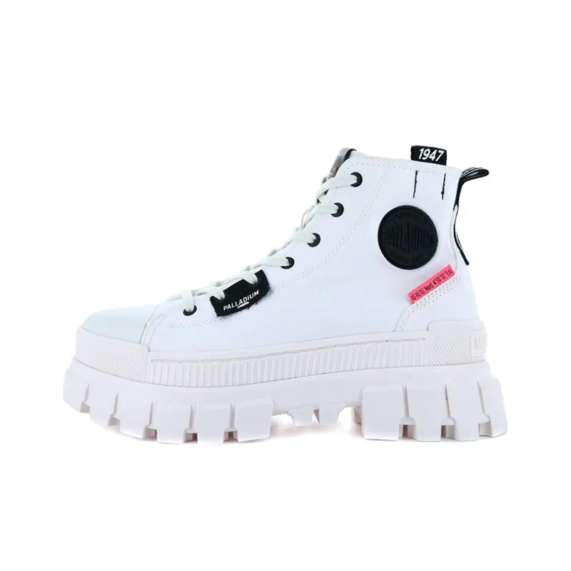 Palladium Revolt Hi Tx Star Anti Slip And Wear Resistant Breathable High Top Canvas Shoes Women's White-0