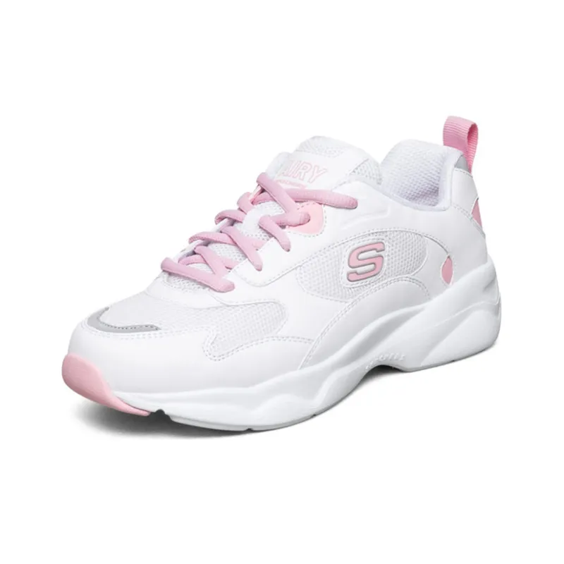 Skechers D'Lites Campus Leisure Chunky Shoes White/Pink Women's-2
