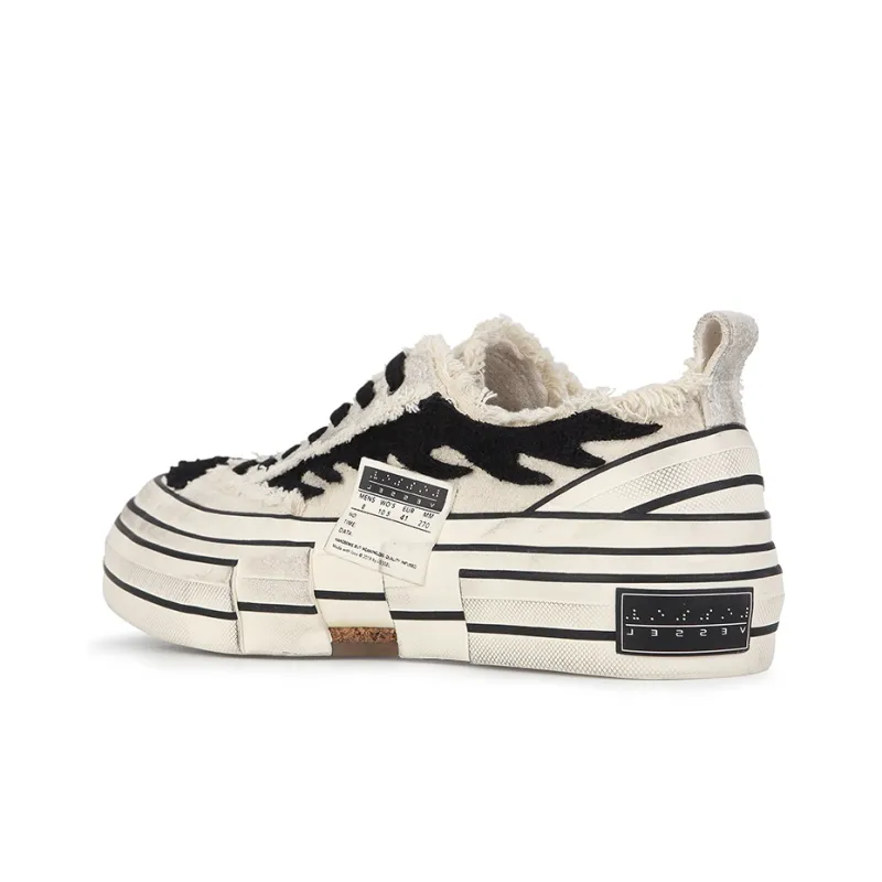 XVESSEL Canvas Shoes Unisex Low Top Black/White-3