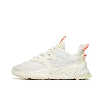 Anta Cushioning Anti Slip Wear Resistant Breathability Low Top Chunky Sneakers Women's Light Beige White