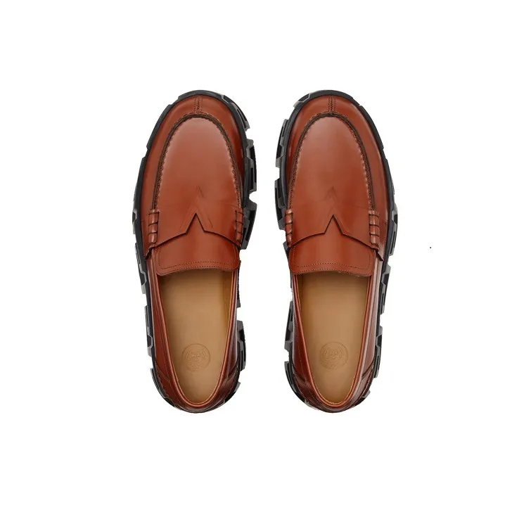 FANSIZHE Greca Labyrinth Casual Single Shoes Men's Brown-4