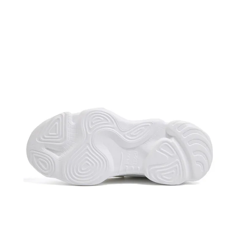 Warrior Lightweight Breathable Cushioning Low Top Chunky Sneakers Women's White Pink-4