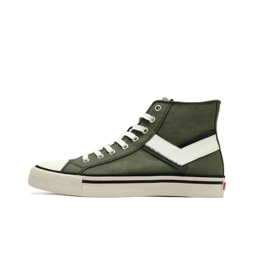 PONY Wear-Resistant Wide Coverage Lightweight High-Top Canvas Shoes Women's Jasper
