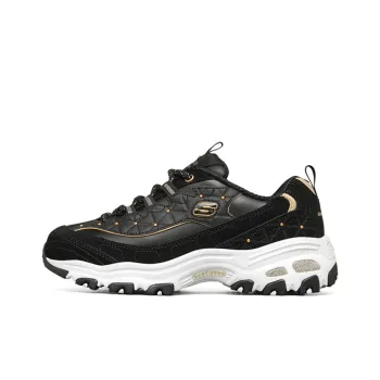 Skechers D'Lites Non slip Wear resistant Shock Absorption Low Top Chunky Sneakers Women's Black