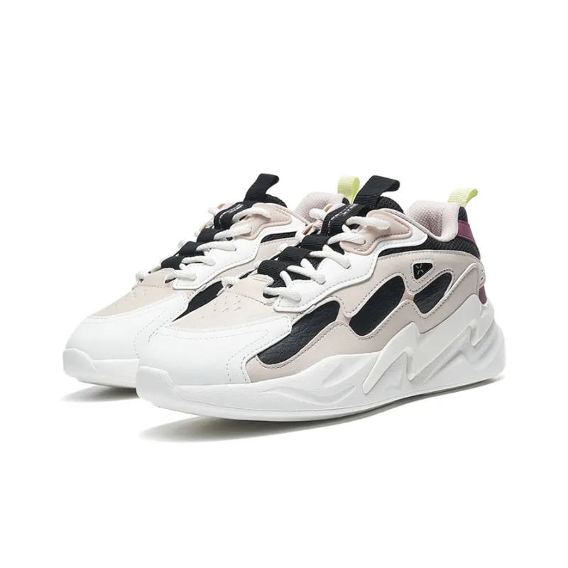 XTEP Chunky Sneakers Women's Low Top Black Rice-2