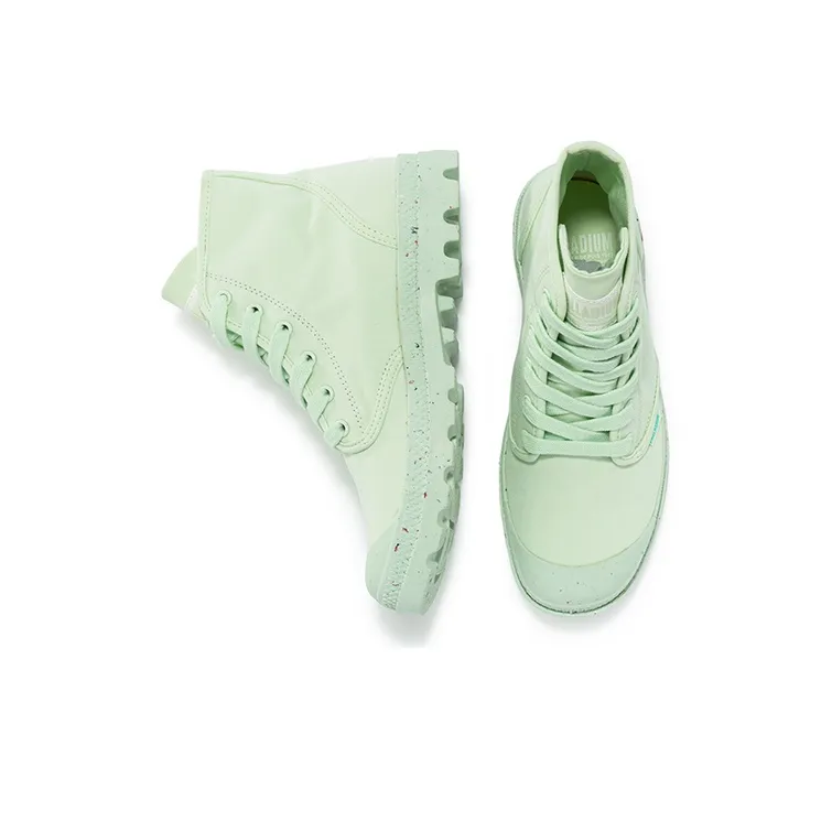 Palladium Pampa Hi Icecream Anti-Slip And Wear-Resistant Breathable High-Top Canvas Shoes Unisex Aquamarine-3