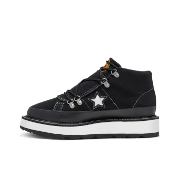 Converse Fleece Lined Boot One Star Thick Sole Black White Women's