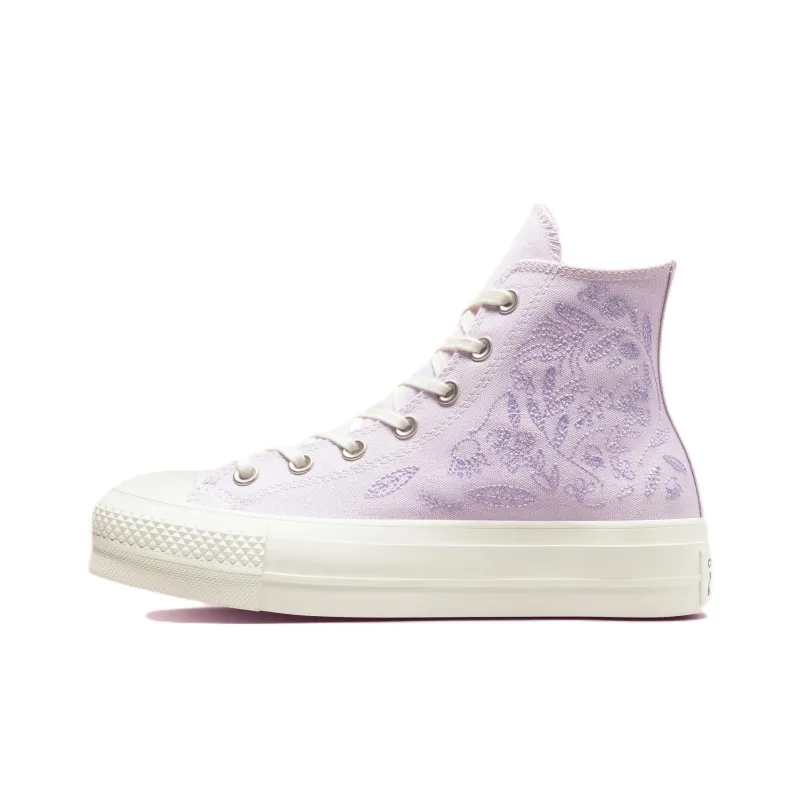Converse Women's Chuck Taylor All Star Lift Platform High 'Embroidered Floral Pale Amethyst' Women's-0
