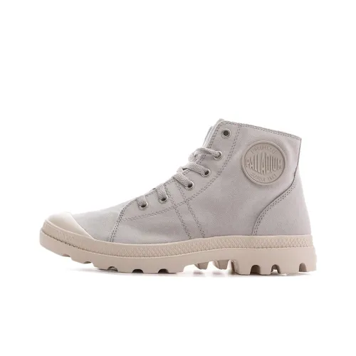Palladium Pampa Wear-Resistant High-Top Canvas Shoes Men's Elegant Gray
