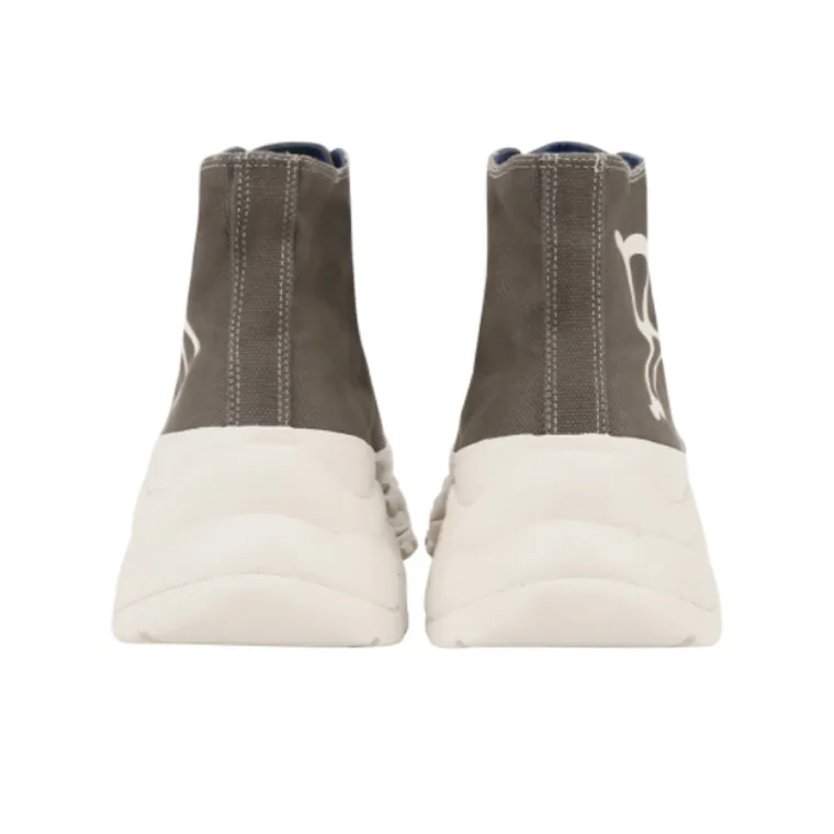 MLB Chunky High Canvas Shoes Unisex High Top Heather Gray-3