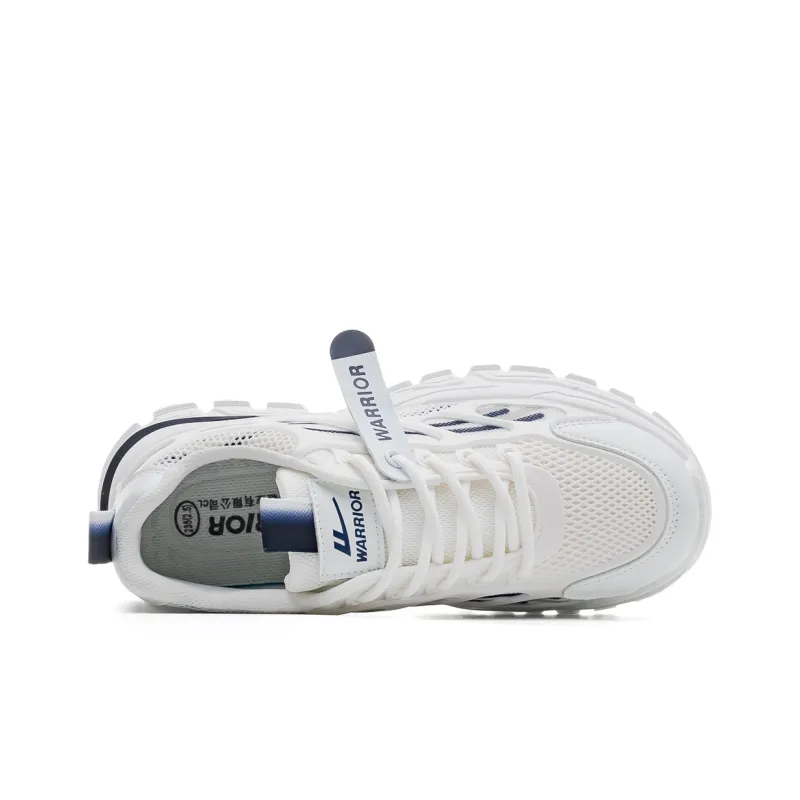 Warrior Wing Series Cushioned Abrasion Resistant Slip Resistant Low Top Chunky Sneakers Unisex Blue White-2