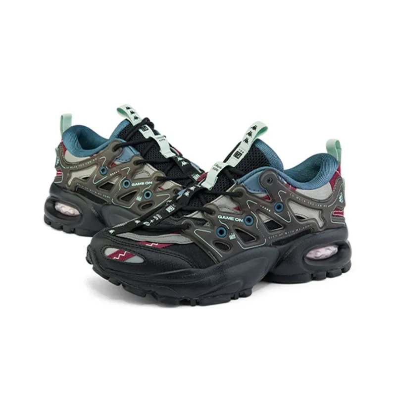 Kappa Cushioning, Slip Resistant, Abrasion Resistant Coverage Low Top Chunky Sneakers Unisex Black-3