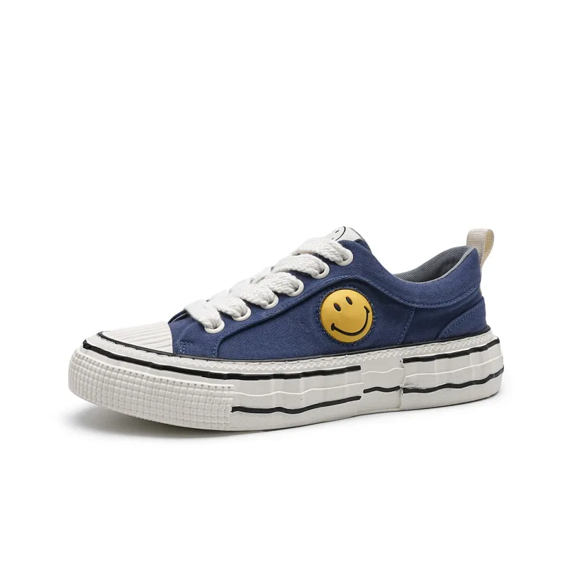 SMILEY Fabric Low-Top Classic Canvas Shoes Men's-1