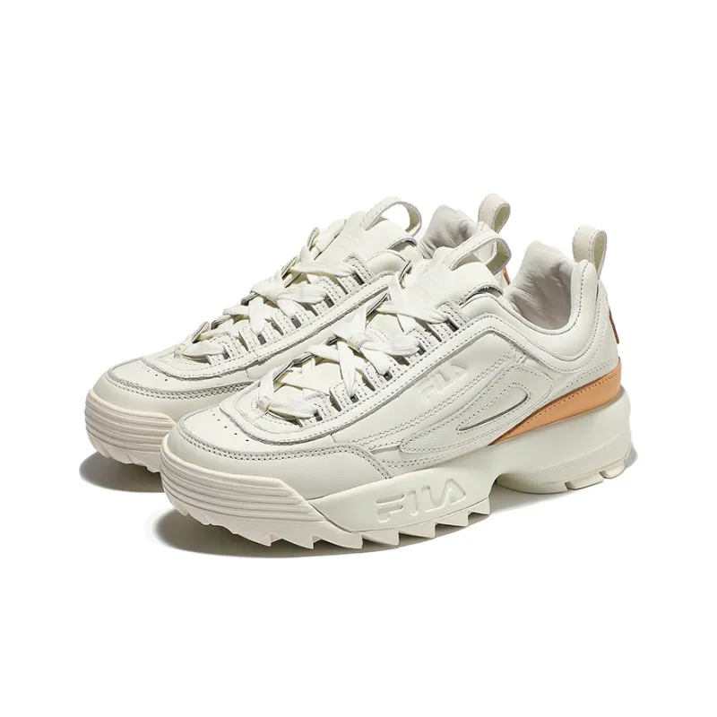 FILA Disruptor 2 Cushioning Anti-Slip And Wear-Resistant Low-Top Chunky Sneakers Unisex Ecru-2