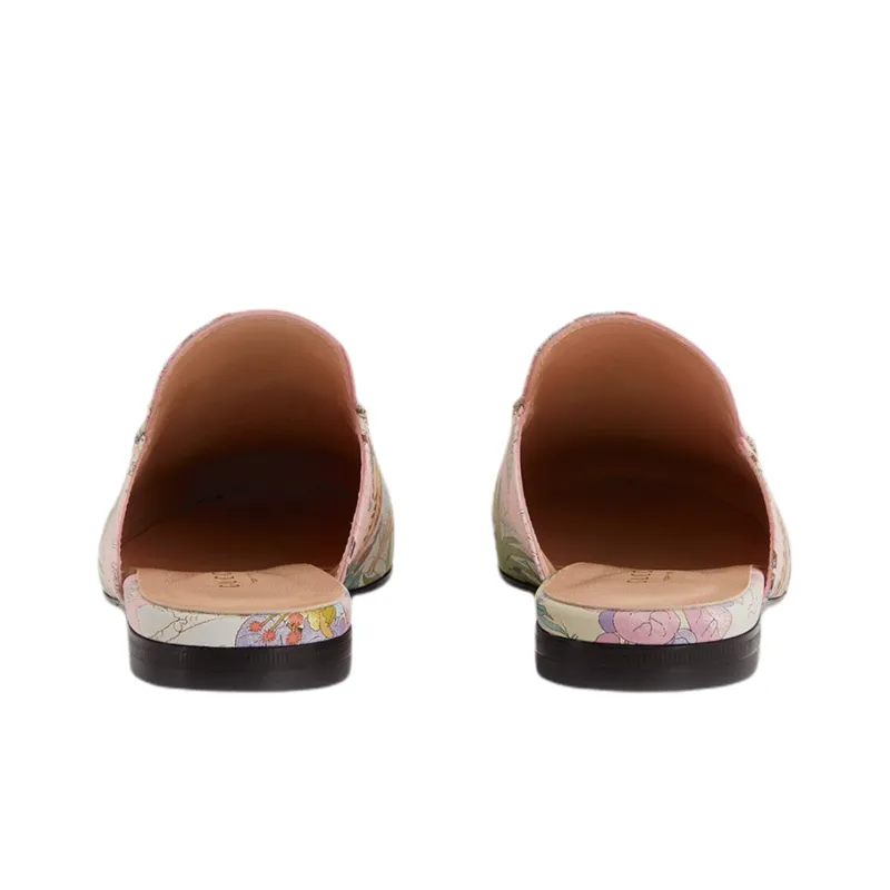 GUCCI Princetown Wrap-toe Slippers Women's Pink-3