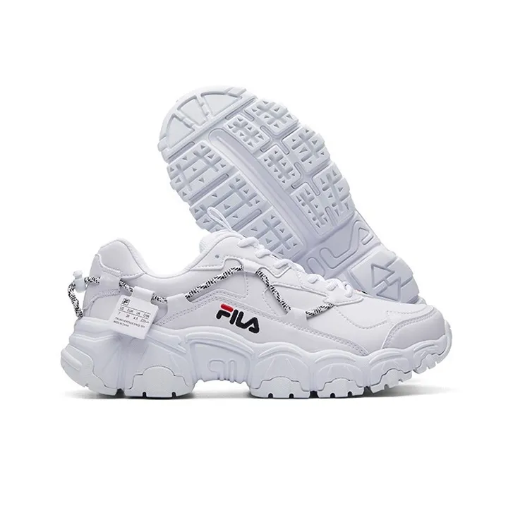 FILA FUSION Cat Claw Slip Resistant Cushioning Abrasion Resistant Breathable Low Top Chunky Sneakers Women's FILA White-5