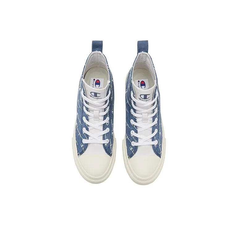 Champion Campus Canvas Shoes Unisex High Top Blue-2