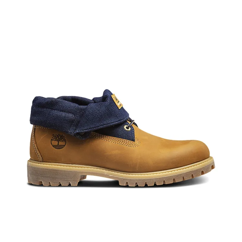 Timberland 6 Inch Premium Roll Top Boots 'Wheat Navy'-1