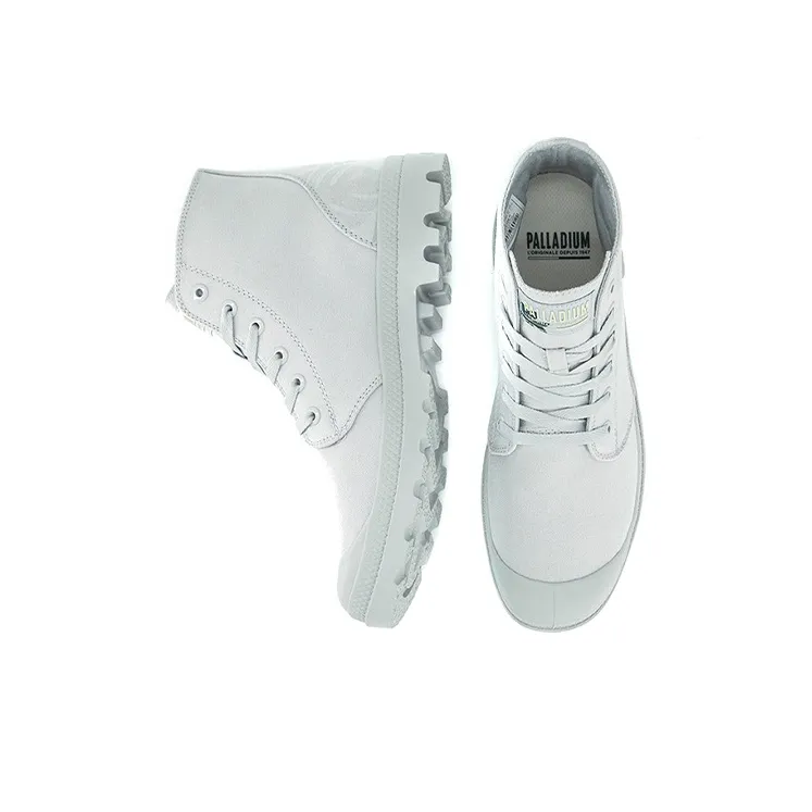 Palladium Pampa Hi Palm Camo Anti Slip And Wear Resistant Breathable High Top Canvas Shoes Unisex Mist Gray-2