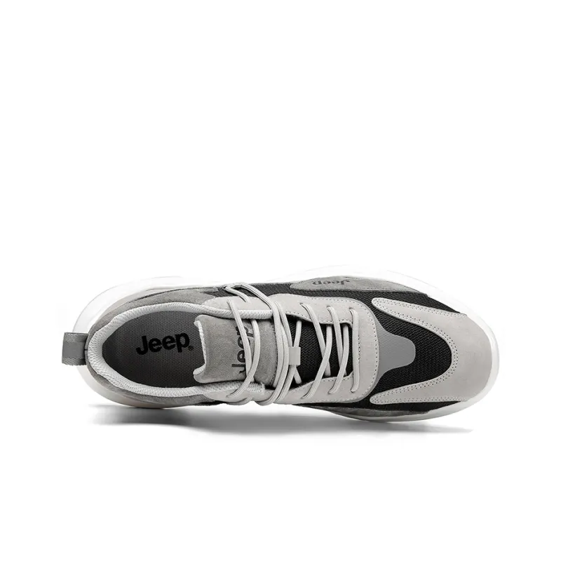 Jeep Wear Resistant Low Top Chunky Sneakers Men's Gray Black-3
